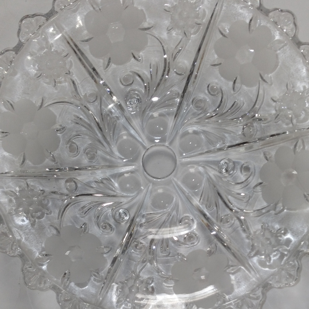 Vintage McKee Etched Footed Bowl